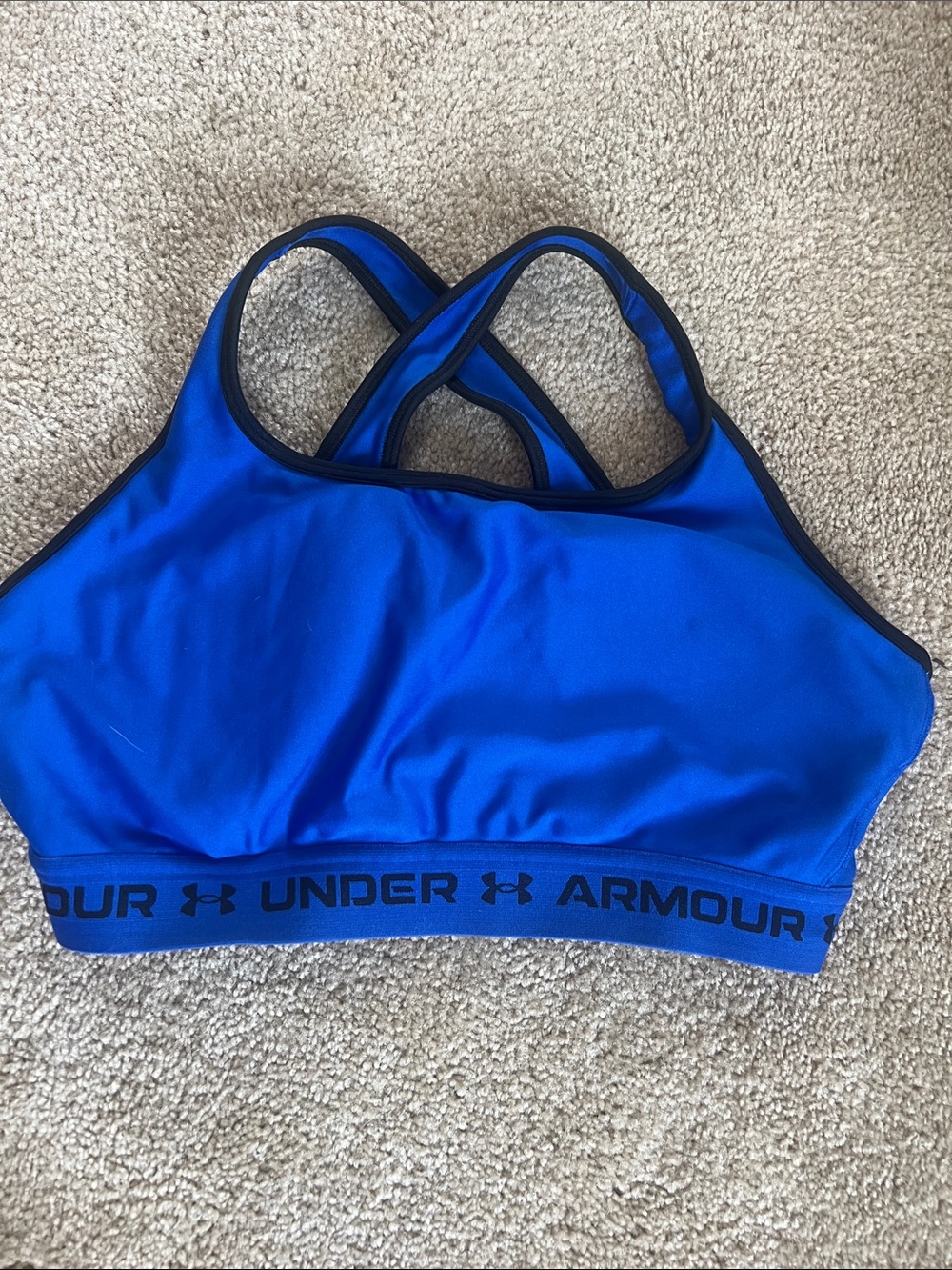Under Armour Blue Cross-Back Compression Sports Bra